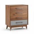 Houten ladekast met vier lades en metalen handgrepen 50 x 40 x 80cm
