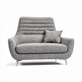 Grijze stoffen fauteuil met kussen en metalen poten 85 x 85 x 80cm