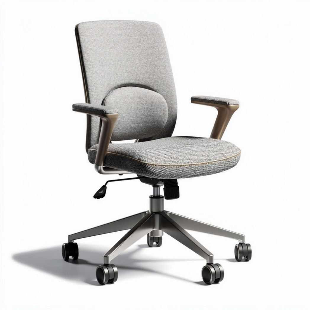 Bureau stoel met verstelbare hoogte en grijze stof afwerking 45 x 60 x 90cm