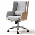 Houten bureaustoel met verstelbare hoogte in grijs en afmetingen 60 x 60 x 100cm