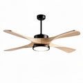 Houten plafondventilator met verlichting 60 x 60 x 30cm zwart en naturel