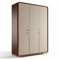 Kast van hout met beige deuren en metalen handgrepen 180 x 120 x 50cm