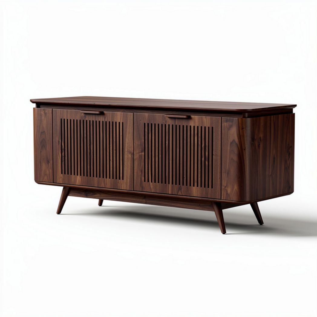 TV kast van donker hout met geluidsopening 120 x 40 x 60cm